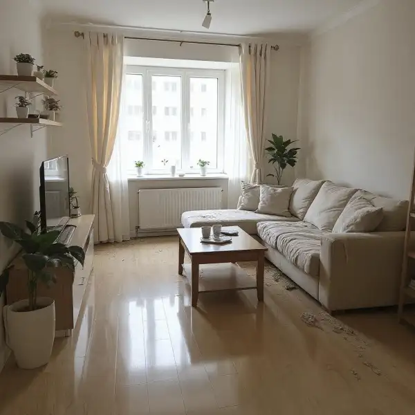 Таунхаус после активного проживания - до уборки